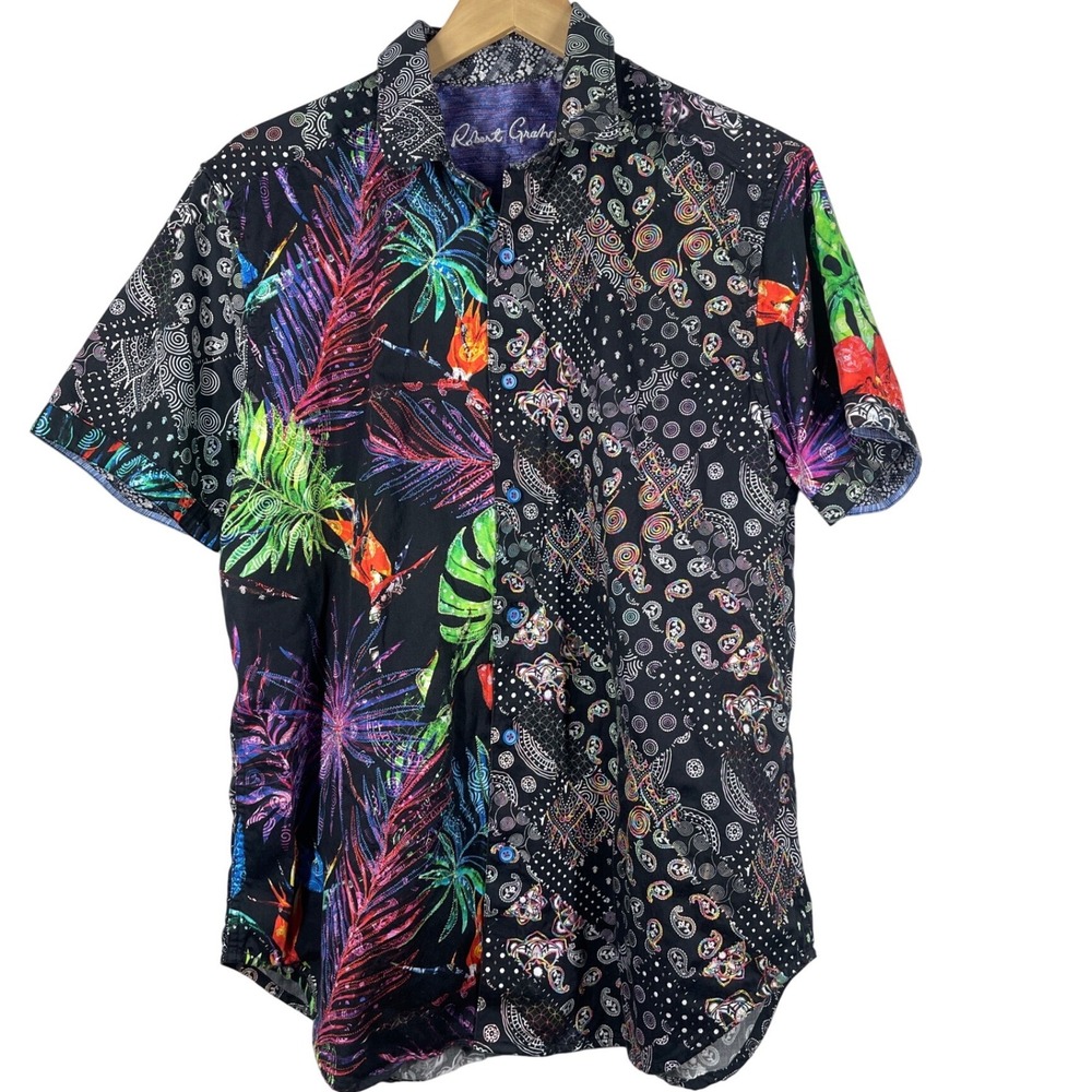 Robert Graham Mens Large Classic Fit Mixed Odell Tropical Paisley Button Shirtl